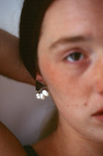Load image into Gallery viewer, Postmodern Married Metal Earrings with Strung Pearls
