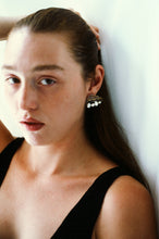 Load image into Gallery viewer, Postmodern Married Metal Earrings with Strung Pearls
