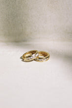 Load image into Gallery viewer, 14k Gold Huggie Hoops with Encrusted Diamonds
