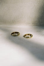 Load image into Gallery viewer, 14k Gold Huggie Hoops with Diamond
