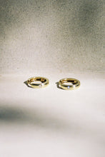 Load image into Gallery viewer, 14k Gold Huggie Hoops with Diamond
