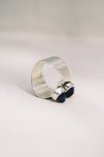 Load image into Gallery viewer, Blue Topaz and Amethyst Double Bezel Ring
