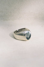 Load image into Gallery viewer, Aquamarine Heavy Carved Signet Ring
