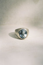 Load image into Gallery viewer, Aquamarine Heavy Carved Signet Ring
