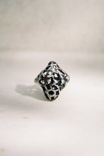 Load image into Gallery viewer, Brutalist Molten Ring with Sapphire and Topaz

