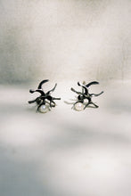 Load image into Gallery viewer, Mid-Century Abstract Carved Earrings with Pearls
