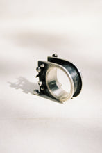 Load image into Gallery viewer, Pierced Panel Ring with Turquoise Beads
