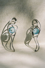 Load image into Gallery viewer, Knotted Wire and Topaz Mixed Metal Earrings
