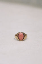 Load image into Gallery viewer, Antique Gold and Coral Pinky Signet Ring
