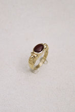 Load image into Gallery viewer, Carved Gold Ring with Carnelian Cabochon
