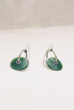 Load image into Gallery viewer, Sterling Silver and Jade Disc Earrings

