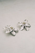 Load image into Gallery viewer, Sterling Silver and 18K Clip-On Flower Earrings
