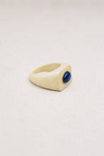 Load image into Gallery viewer, Art Deco Bone and Lapis Signet Ring
