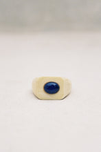 Load image into Gallery viewer, Art Deco Bone and Lapis Signet Ring

