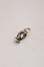 Load image into Gallery viewer, Carved Silver Adonis Charm on Antique Gold Bail
