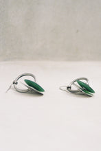 Load image into Gallery viewer, Sterling Silver and Jade Disc Earrings
