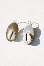 Load image into Gallery viewer, Sterling Silver Oval Earrings with Cowrie Shell
