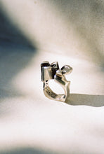 Load image into Gallery viewer, Danish Brutalist Rocky Flat Top Ring
