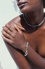 Load image into Gallery viewer, OOAK Vintage Gray Pearl Hook Bracelet

