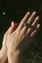 Load image into Gallery viewer, Coral Reef Brutalist Malachite Ring
