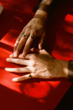 Load image into Gallery viewer, Antique Molten Signet Ring with Diamond
