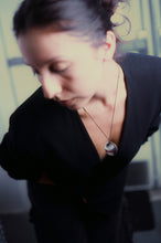 Load image into Gallery viewer, Elsa Peretti Round Pendant on Black Silk Cord
