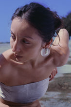 Load image into Gallery viewer, Frosted Lucite and Silver Buckle Earrings
