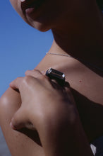 Load image into Gallery viewer, Wood and Silver Ring with Crystal
