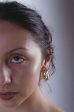 Load image into Gallery viewer, Puffy Tapered Hoops with Gold Posts
