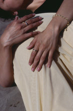Load image into Gallery viewer, White and Yellow Gold Half Twist Ring

