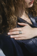 Load image into Gallery viewer, Silver and Gold Ridge Wraparound Ring
