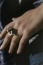 Load image into Gallery viewer, Danish Brutalist Rocky Flat Top Ring
