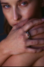 Load image into Gallery viewer, Kinetic Triple Garnet Bezel Ring
