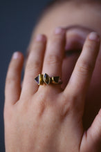Load image into Gallery viewer, Kinetic Three Stone Ring with Married Metals
