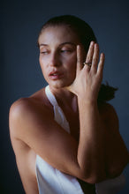 Load image into Gallery viewer, Garnet Marquise Bezel Ring with Married Metals
