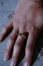 Load image into Gallery viewer, Mid-Century Gold and Square Cut Garnet Ring
