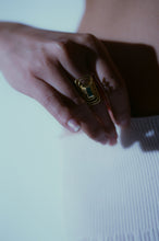 Load image into Gallery viewer, Modernist Gold Chrysoprase Sculpture Ring
