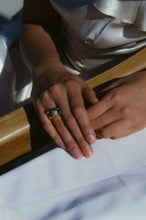 Load image into Gallery viewer, Carved Square-Ish Gold Band (OOAK)

