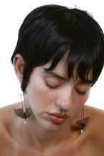 Load image into Gallery viewer, Postmodern Sculptural Panel Earrings with Morganite and Pearl
