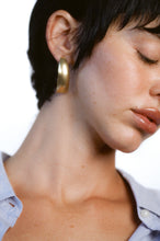 Load image into Gallery viewer, Retro XL Rounded Gold J-Hoop Earrings
