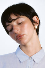 Load image into Gallery viewer, Retro Gold Flat Panel J Hoop Studs
