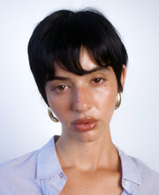 Load image into Gallery viewer, Retro XL Rounded Gold J-Hoop Earrings
