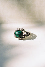 Load image into Gallery viewer, Coral Reef Brutalist Malachite Ring
