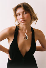 Load image into Gallery viewer, Mid-Century Oxidized Spiral Brooch
