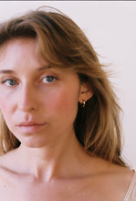 Load image into Gallery viewer, 14k Gold Huggie Hoops with Diamond
