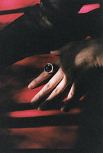Load image into Gallery viewer, Silver Raised Ring with Pinned Lapis Sphere
