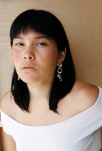 Load image into Gallery viewer, Tiered Hoop and Column Drop Earrings
