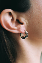 Load image into Gallery viewer, Petite Double Panel Hoop Earrings
