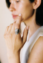 Load image into Gallery viewer, Two-Stone White Topaz Shield Ring
