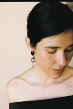 Load image into Gallery viewer, Onyx and Sphere Drop Earrings
